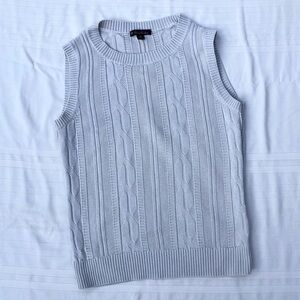 Brooks Brothers light gray Cable Knit Sweater Vest